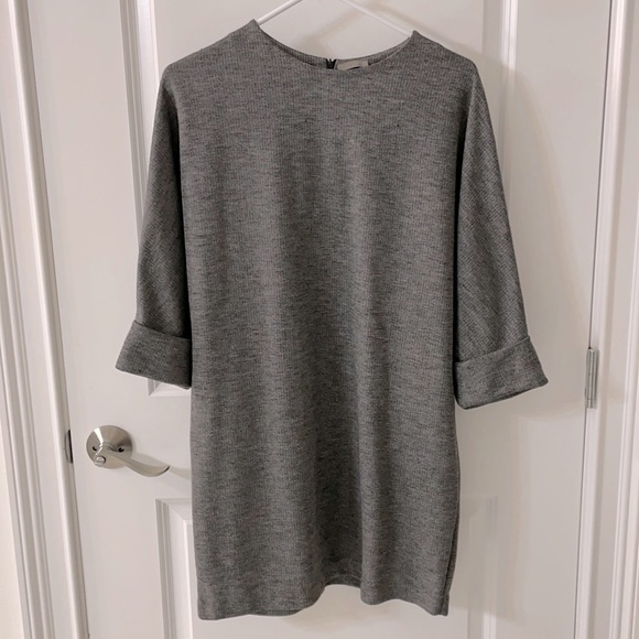 Zara, dark gray, high neck shift dress. - Picture 1 of 3